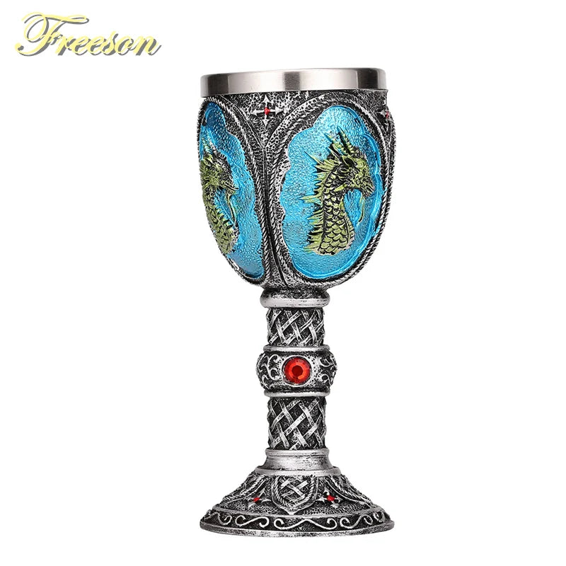 Decorbites™ Drachenkönig-Becher 200ml: Retro Edelstahl-Weinglas Gotischer Whisky-Becher
