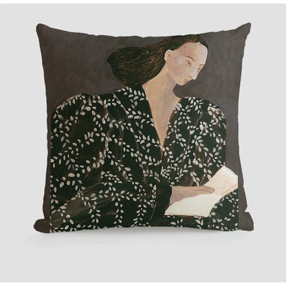 Decorbites™ Japanische Kunst Handgefertigtes Quadratisches Kissenbezug 45x45 für Literarische Jugendmode