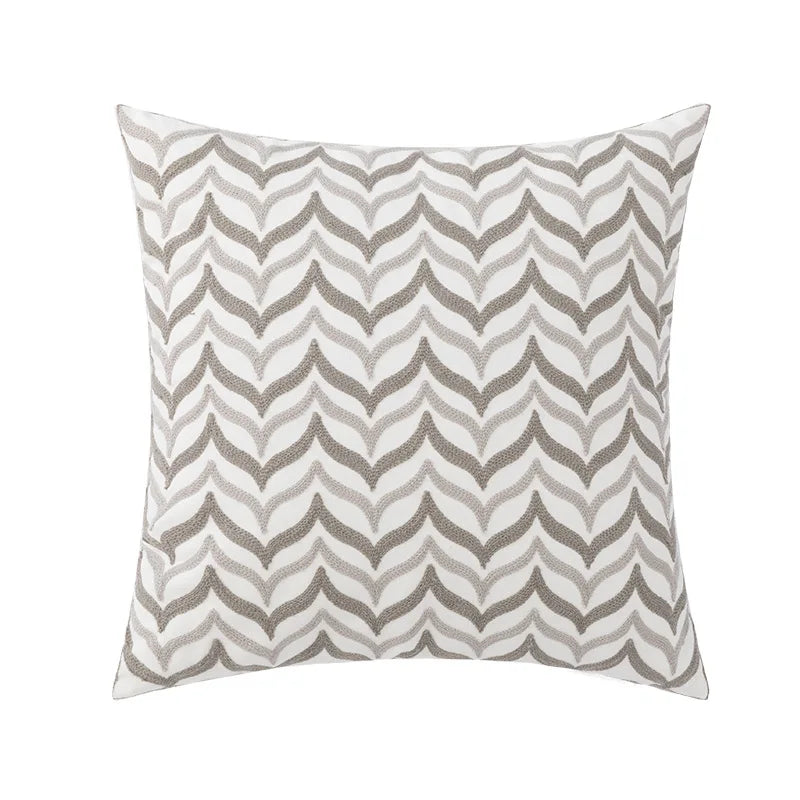 Decorbites™ Geometrisches Stickerei Kissenbezug 45x45 cm Schwarz Grau Weich Gemütlich für Heimdekoration