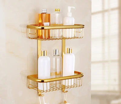Gold Brass Towel Shelf