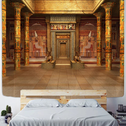 DecorBites™ Egyptian Building Tapestry Wall Hanging for Bohemian Bedroom Decor