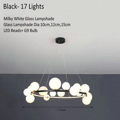 Decorbites™ Glasleuchter Lampe Kücheninsel Hängelampe Schwarz Gold Silber G9 LED