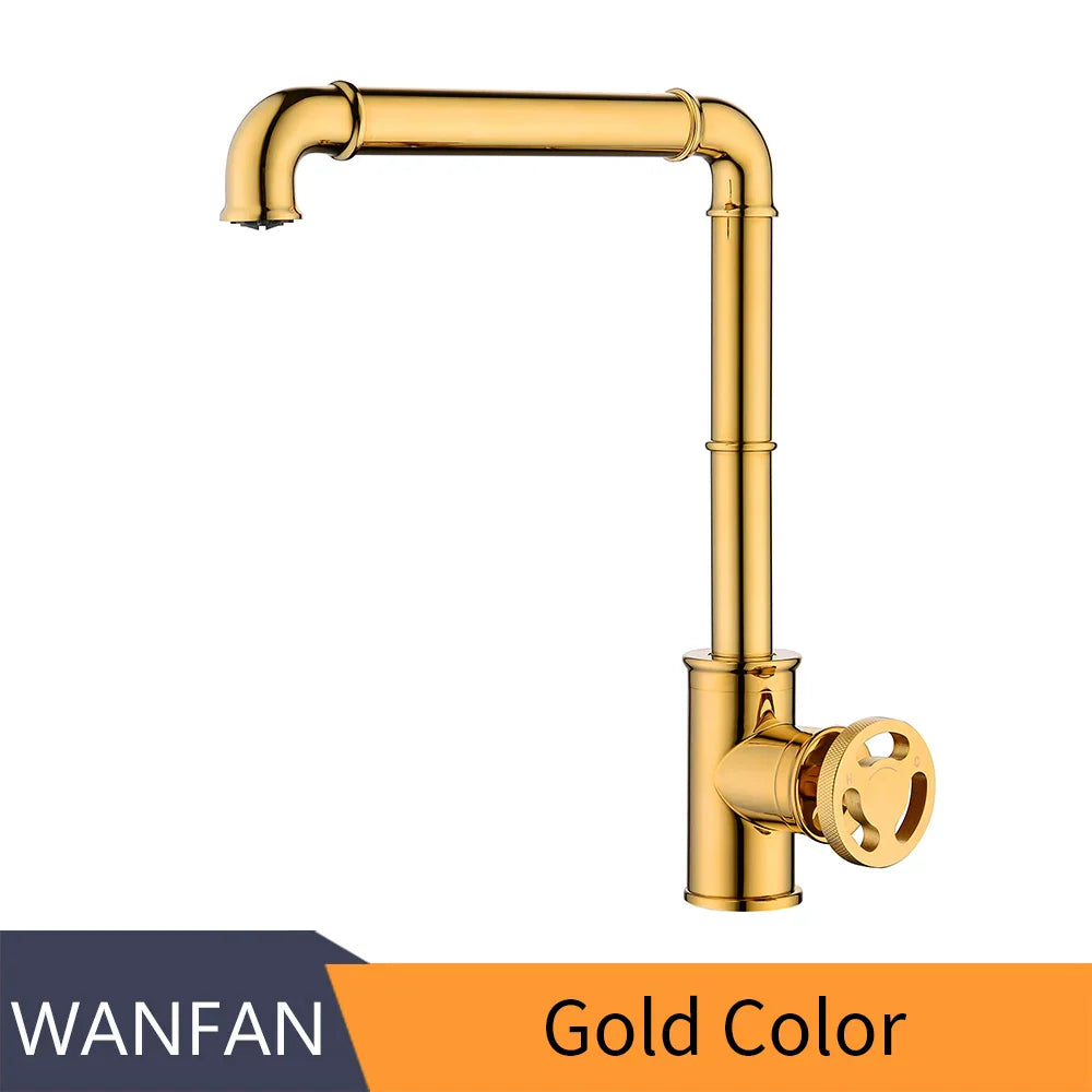 Gold Industrial Bathroom Faucet