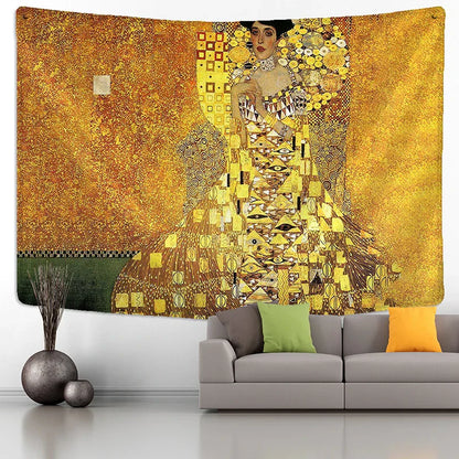 Decorbites™ Goldener Kuss Ölgemälde-Teppich Wandbehänge Kunstdecke