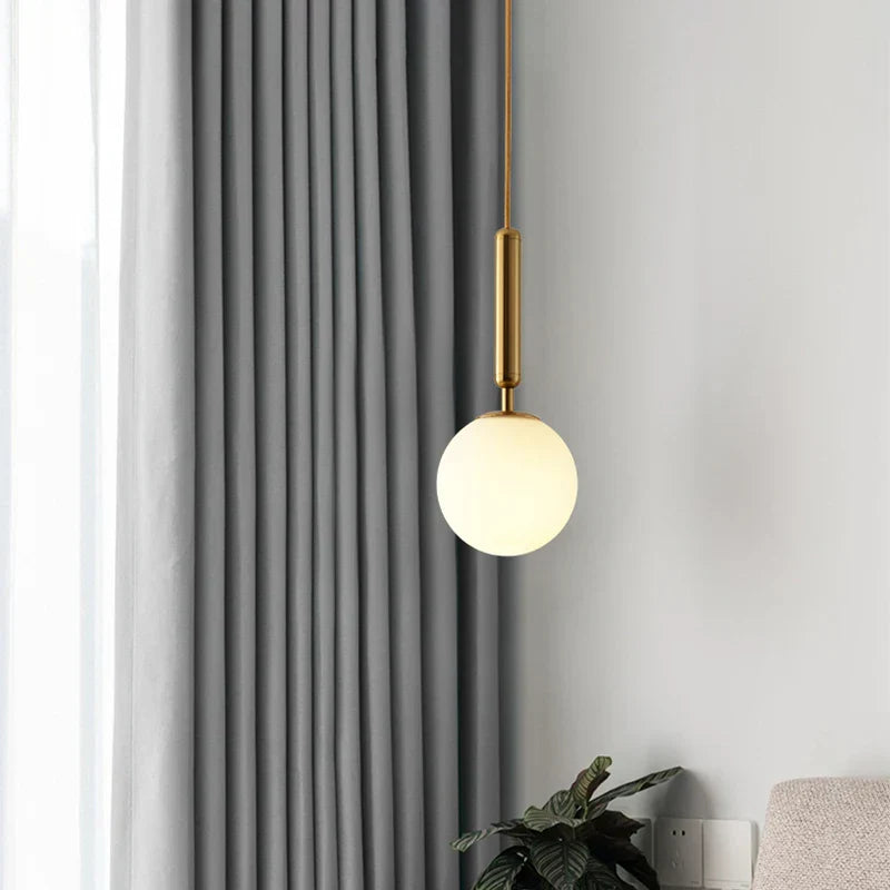 DecorBites™ Glass Ball LED Pendant Light for Bedroom and Bar, Modern Globe Hanging Ceiling Lamp