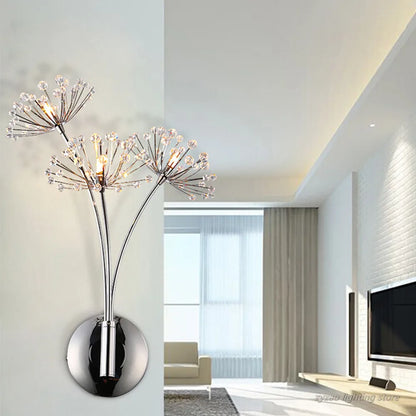 Decorbites™ Löwenzahn-Kristallblumen-Wandlampe für Badezimmer, Schlafzimmer, Wohnzimmer.