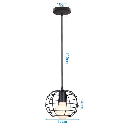 Decorbites™ Industrielles Nordisches Käfig-Pendant-Licht, Schwarzes Eisen Retro-Loft-Hängeleuchte