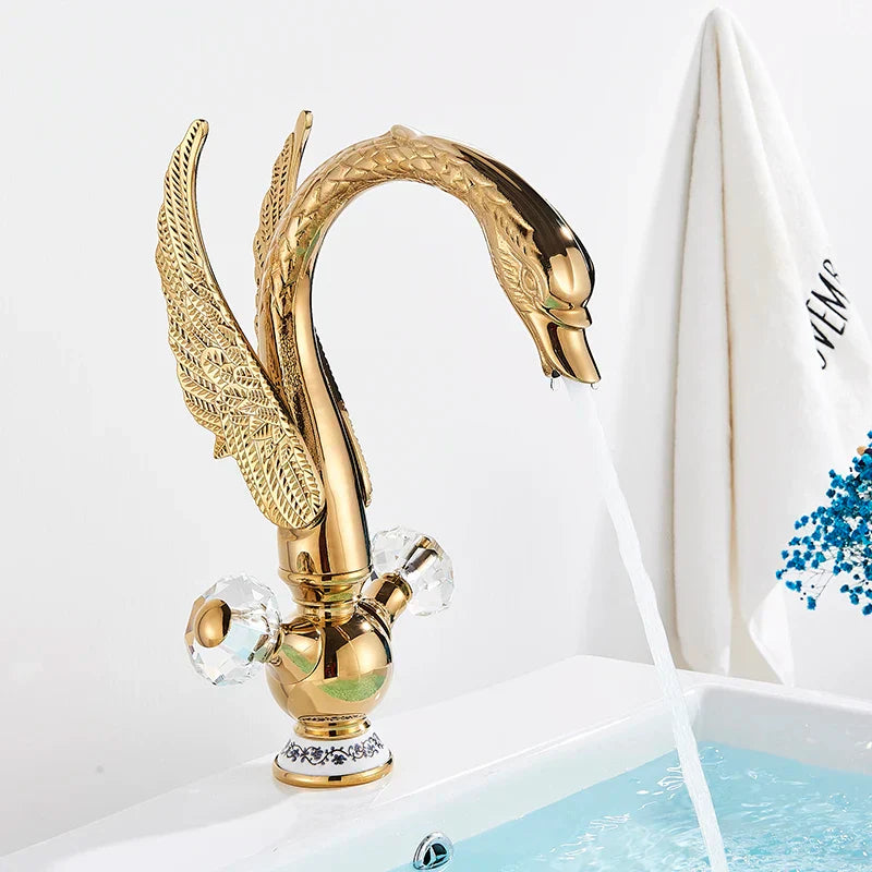 Gold Brass Swan Faucet