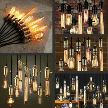 Decorbites™ Industrielle Vintage-Kettenleuchte Basis E26 E27 Schalterfassung für Anhängerleuchte