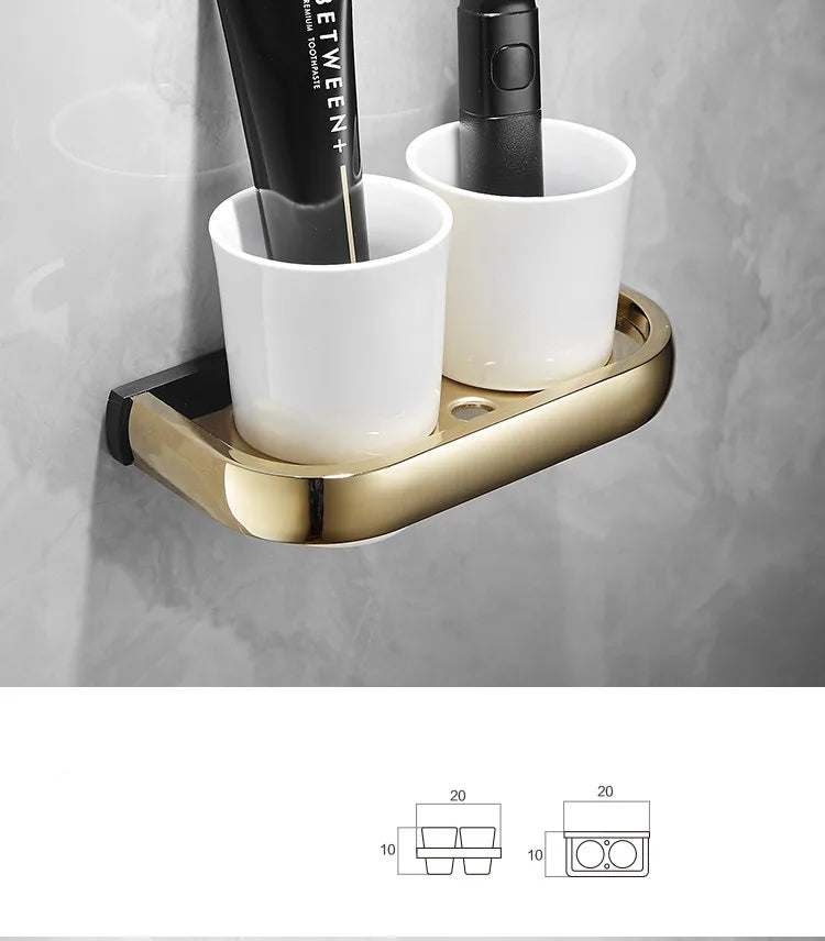 Gold Black Bathroom Set