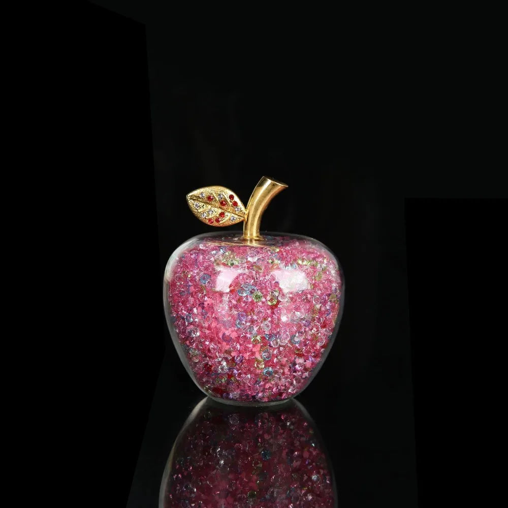 Crystal Apple Paperweight Decor