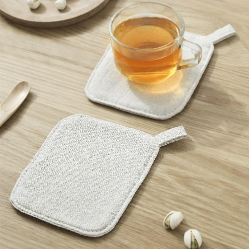 Decorbites™ Baumwoll-Leinen-Unterset-Ansammlung für Tee-Kaffee-Becher Wärmeschutz ECO-Tassenmatte