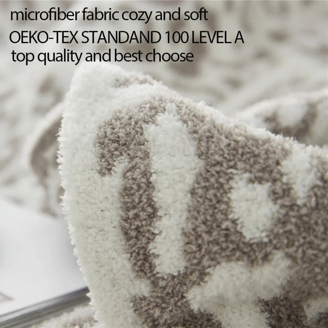 Decorbites™ Kuscheliges Leopard-Muster-Gestricktes Decke - Winter Kunstpelz-Mikrofaser-Wurfdecke