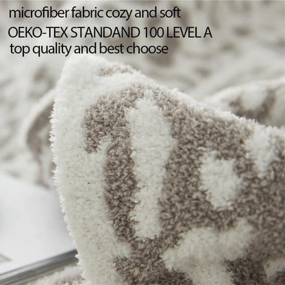 Decorbites™ Kuscheliges Leopard-Muster-Gestricktes Decke - Winter Kunstpelz-Mikrofaser-Wurfdecke