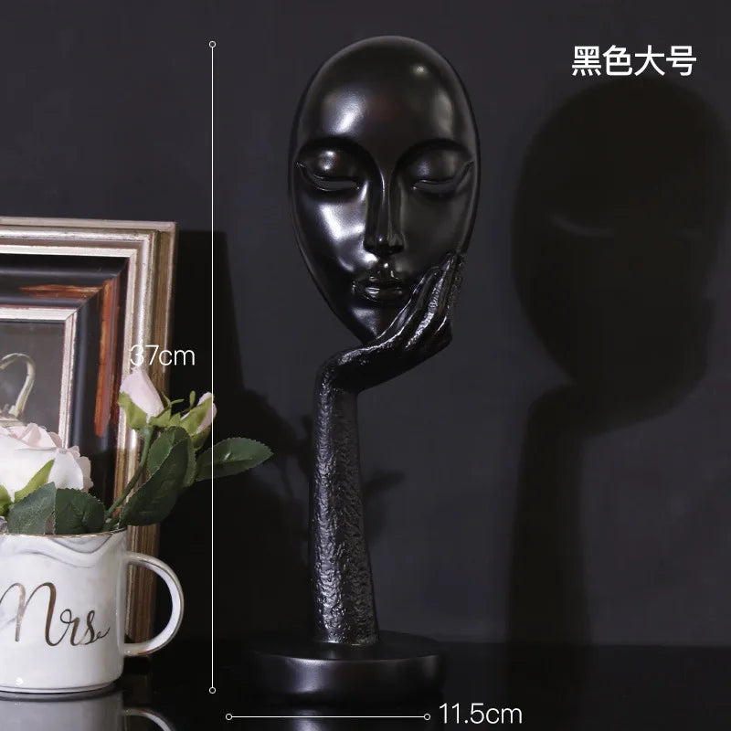 Decorbites™ Abstrakte Kunstskulptur Damegesicht Harz-Ornamente für die Heimdekoration