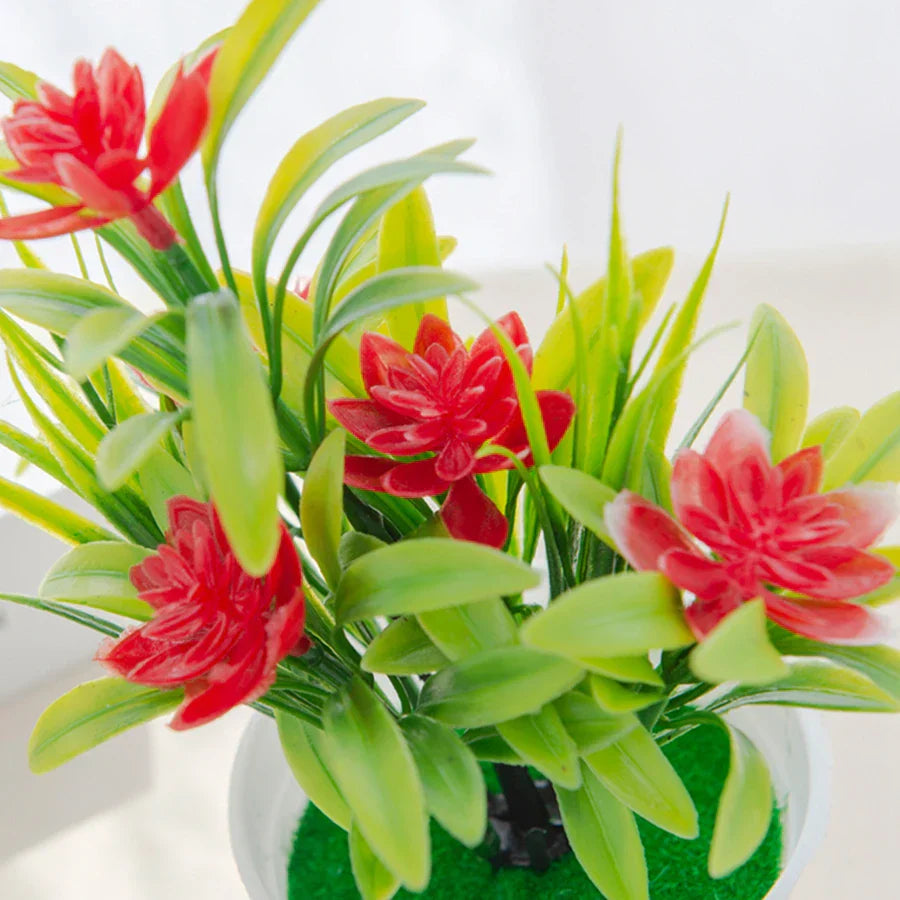 Decorbites™ Künstliche Blumen Bonsai Vase Mini Topf Heimdekoration Hochzeit DIY Blumentopf