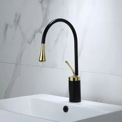 DecorBites™ Brushed Gold Basin Faucet Hot Cold Swivel Sink Water Crane