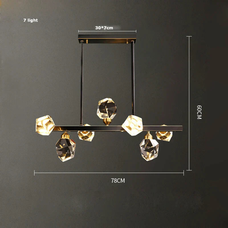 DecorBites™ Crystal Copper Black LED Chandelier for Dinning Room