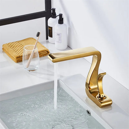 Decorbites™ Gold Beckenarmatur: Moderne Messing-Badmischtap für Warm-/Kaltwasser