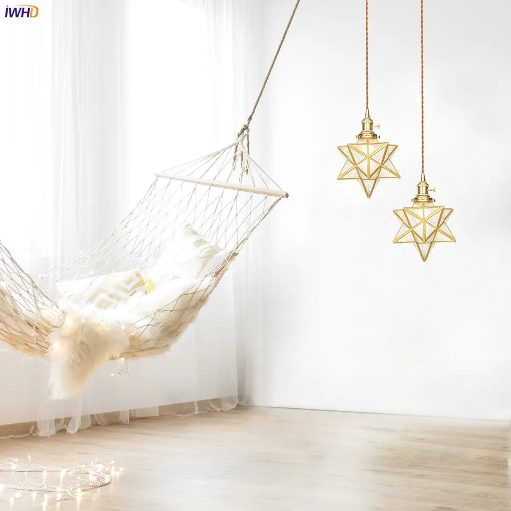 DecorBites™ Glass Copper LED Pendant Light for Kitchen Cafe Living Room
