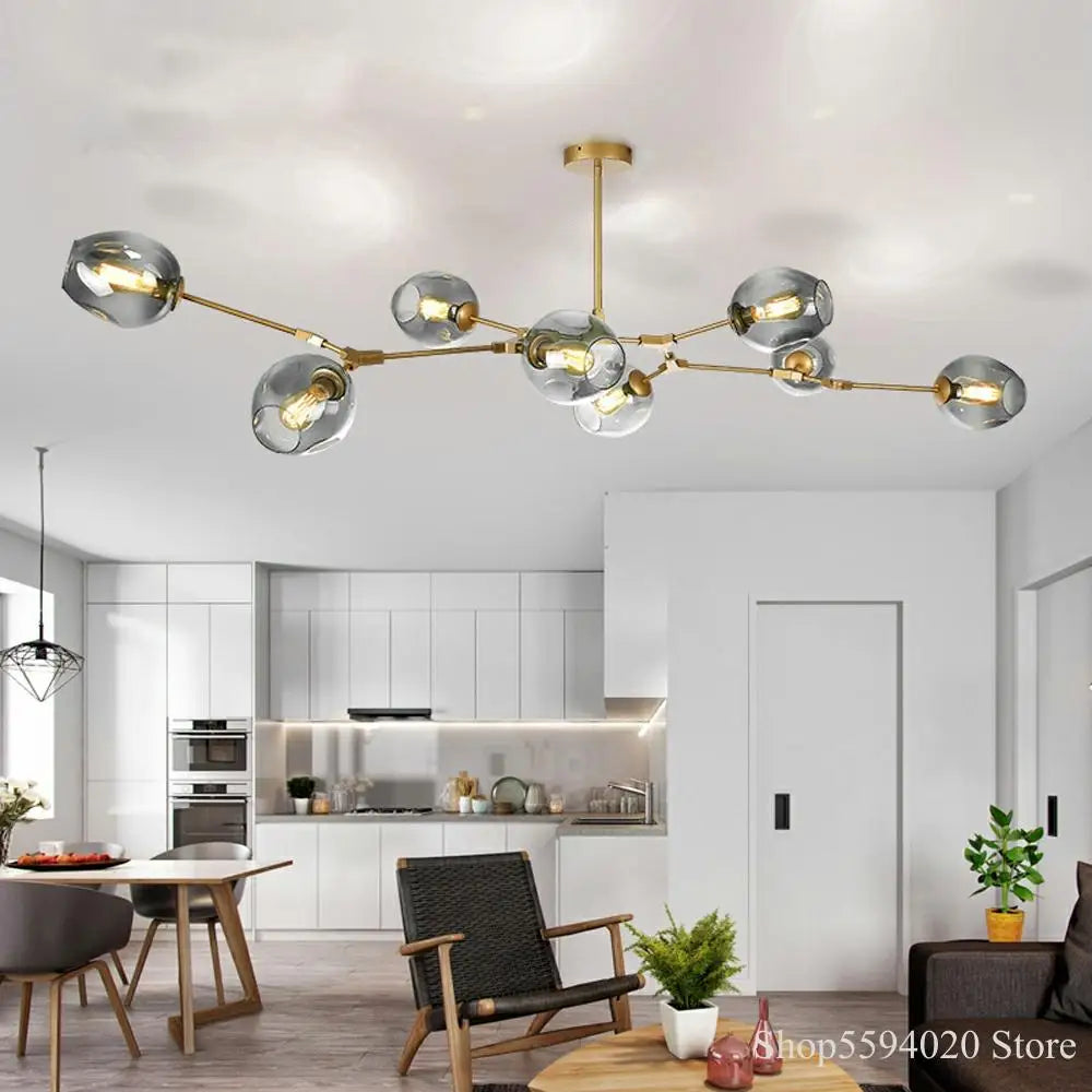 Modern Glass Sphere Chandelier