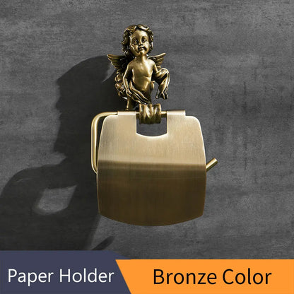 Decorbites™ Klassischer Engel Gold Toilettenpapierhalter Wandmontiert für Badezimmer Zuhause