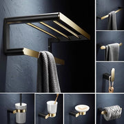 Gold Black Bathroom Set