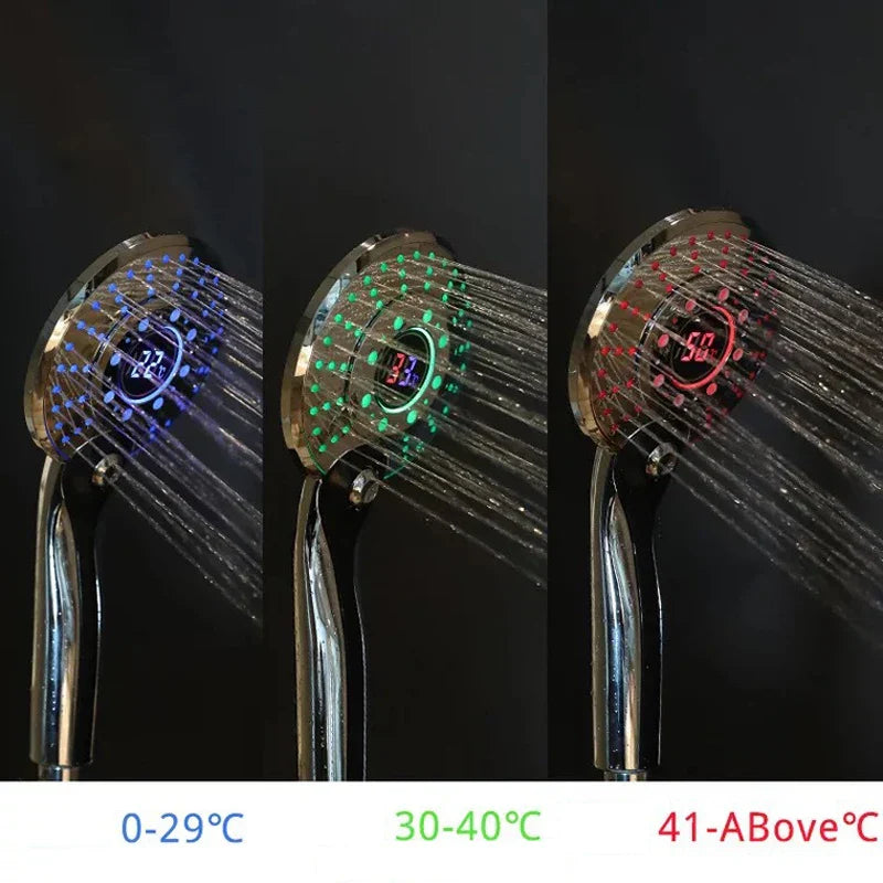 DecorBites™ LED Light Shower Head with Digital Temperature Control