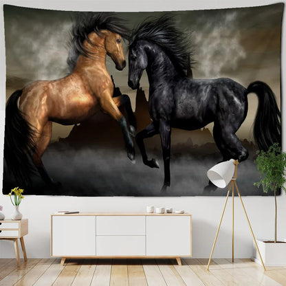 Decorbites™ Wandteppich mit galoppierendem Pferd Psychedelische Boho-Hippie-Kunst-Teppich