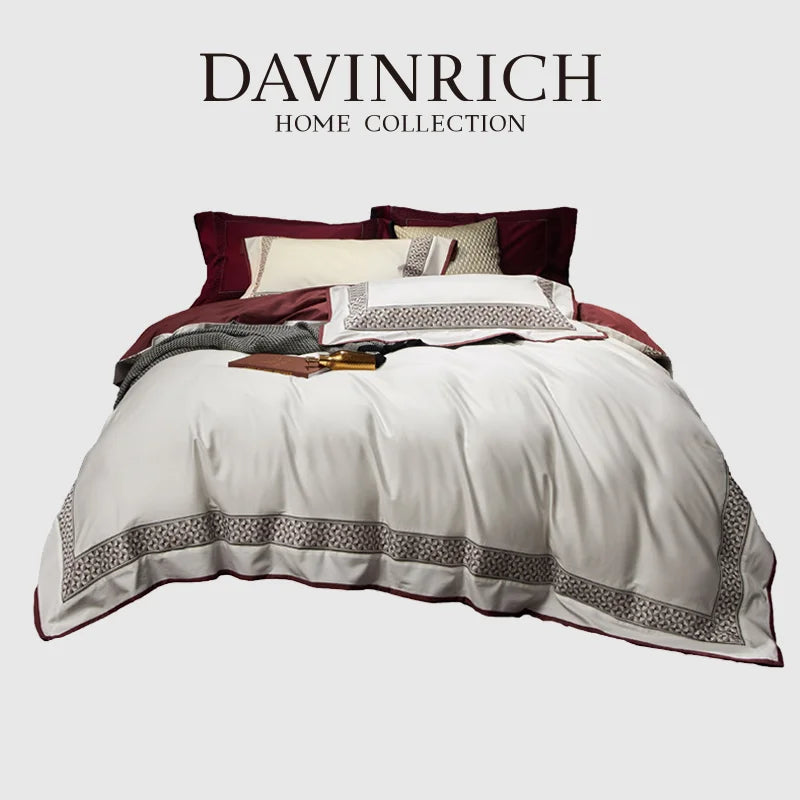 DecorBites™ Luxe Egyptian Cotton Bedding Set: Duvet Cover, Bed Sheet, 2 Pillow Sham
