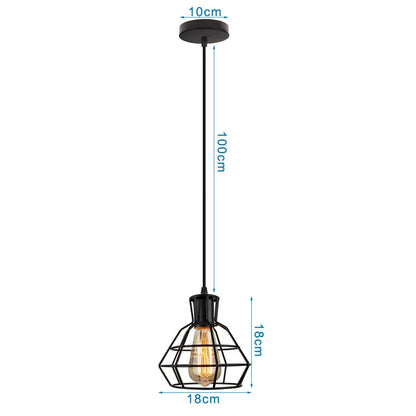 Decorbites™ Industrielles Nordisches Käfig-Pendant-Licht, Schwarzes Eisen Retro-Loft-Hängeleuchte