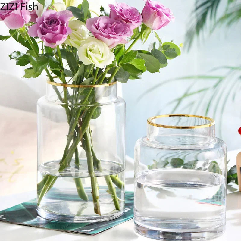 Gold Glass Hydroponic Vase