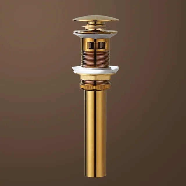 Gold Marble Basin Faucet With Pop-Up Overflow