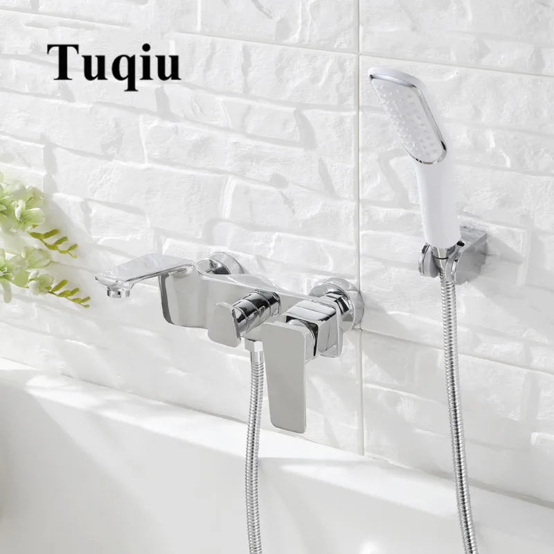 Gold White Wall Faucet