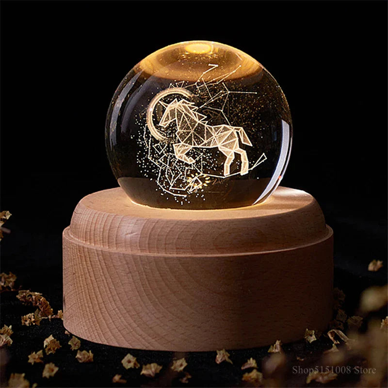 Decorbites™ Kristallkugel-Nachtleuchte USB-Musikbox Universen-Globus 3D-Lampe