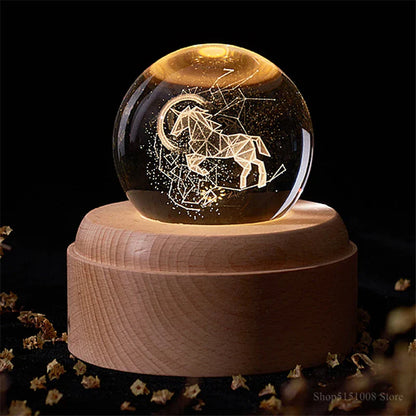 Decorbites™ Kristallkugel-Nachtleuchte USB-Musikbox Universen-Globus 3D-Lampe