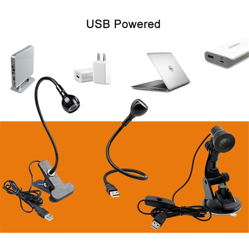 Black Silver Clip-On Lamp