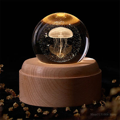 Decorbites™ Kristallkugel-Nachtleuchte USB-Musikbox Universen-Globus 3D-Lampe
