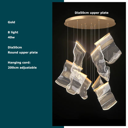 Decorbites™ Goldene Liebes-Papier-Lüster: Postmoderne LED-Designerbeleuchtung für den Eingangsbereich