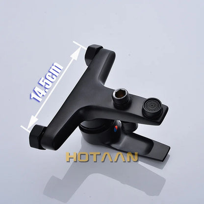 DecorBites™ Black Finish Wall Mounted Bathroom Shower Faucet with Handheld Mixer