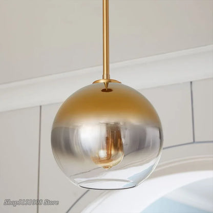 DecorBites™ Glass Ball LED Pendant Light: Modern Silver Gold Nordic Kitchen Decor