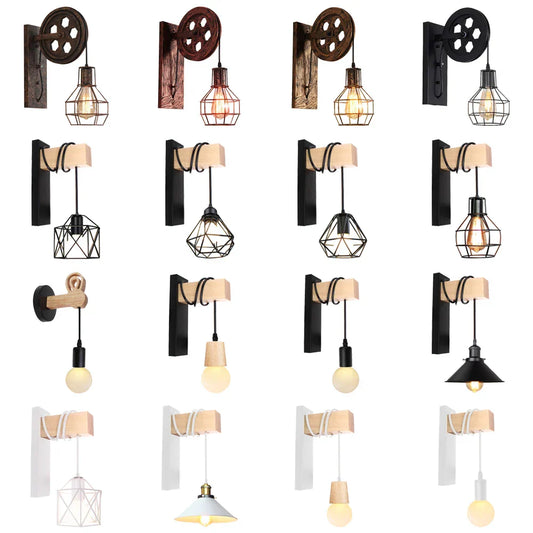 Decorbites™ Industrielles Flaschenzug-Wandleuchte - Retro-Loft-Wandleuchte für Zuhause, Café, Bar