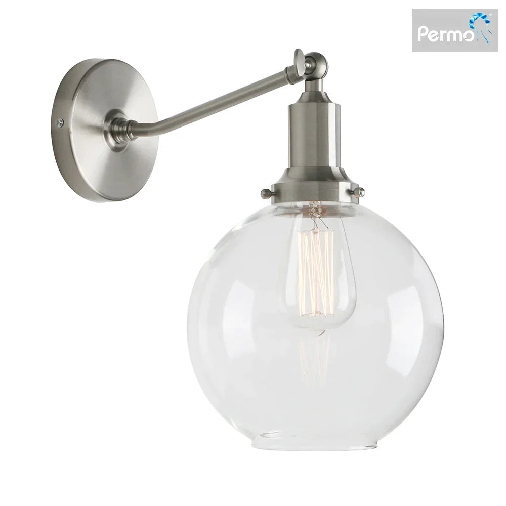 Decorbites™ Industrielle Vintage Wandarmleuchte mit klarem Glas-Schirm Fixt