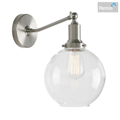 Decorbites™ Industrielle Vintage Wandarmleuchte mit klarem Glas-Schirm Fixt