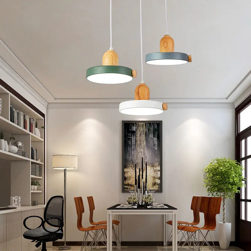 Decorbites™ LED-Holz-Eisen-Hängeleuchte für Arbeitszimmer, Nachttisch – Nordisches modernes Design