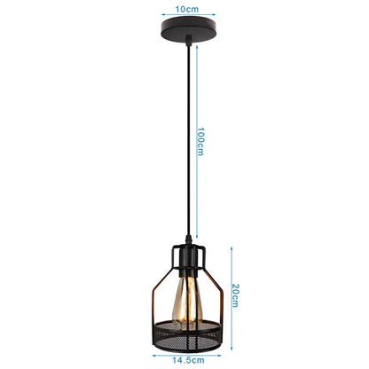 Decorbites™ Industrielles Nordisches Käfig-Pendant-Licht, Schwarzes Eisen Retro-Loft-Hängeleuchte