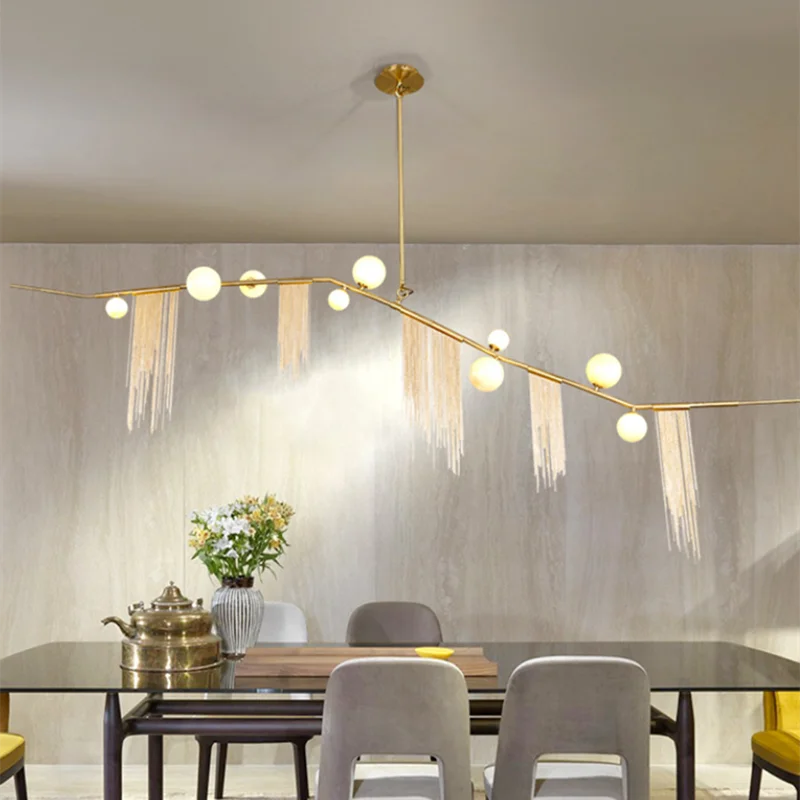Gold Bubble LED Chandelier For Kitchen Island