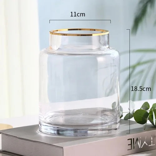Gold Glass Hydroponic Vase