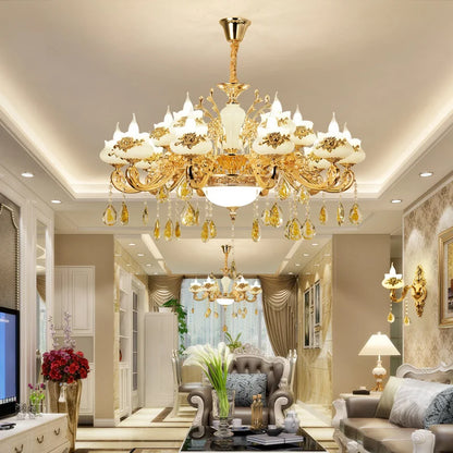 Decorbites™ Gold Crystal LED-Kronleuchter: Elegante Beleuchtung für Wohnzimmer, Hotel oder Villenhalle