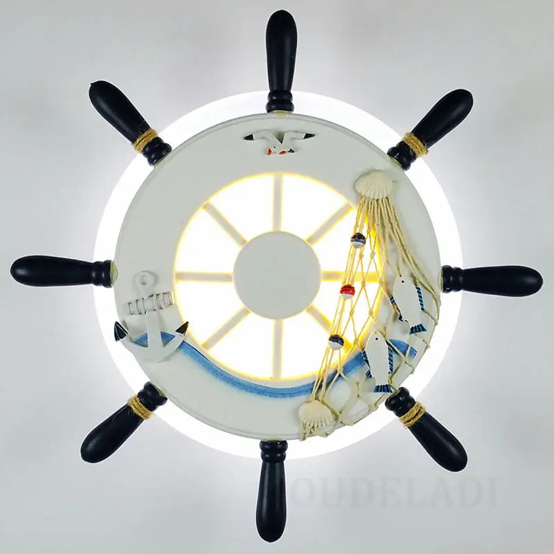 Decorbites™ Kinder-LED-Schiffssteuerrad-Wandleuchte - Mittelmeer-Dekor Ozeanthema